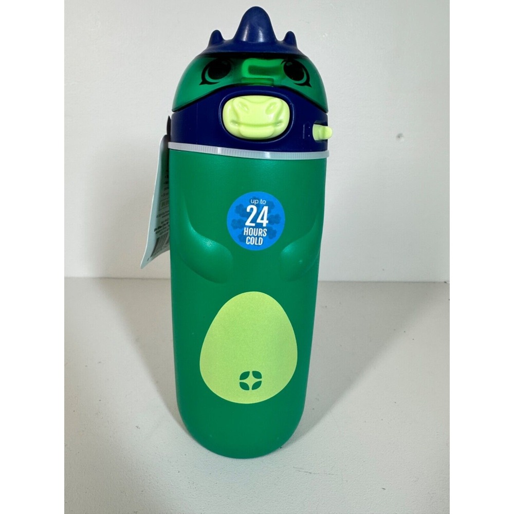NEW! ello Hydration Buddy Straw Kids Tumbler 12 oz Dinosaur‎ Green Blue